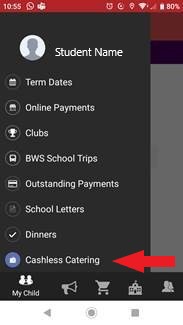 MCAS app cashless catering